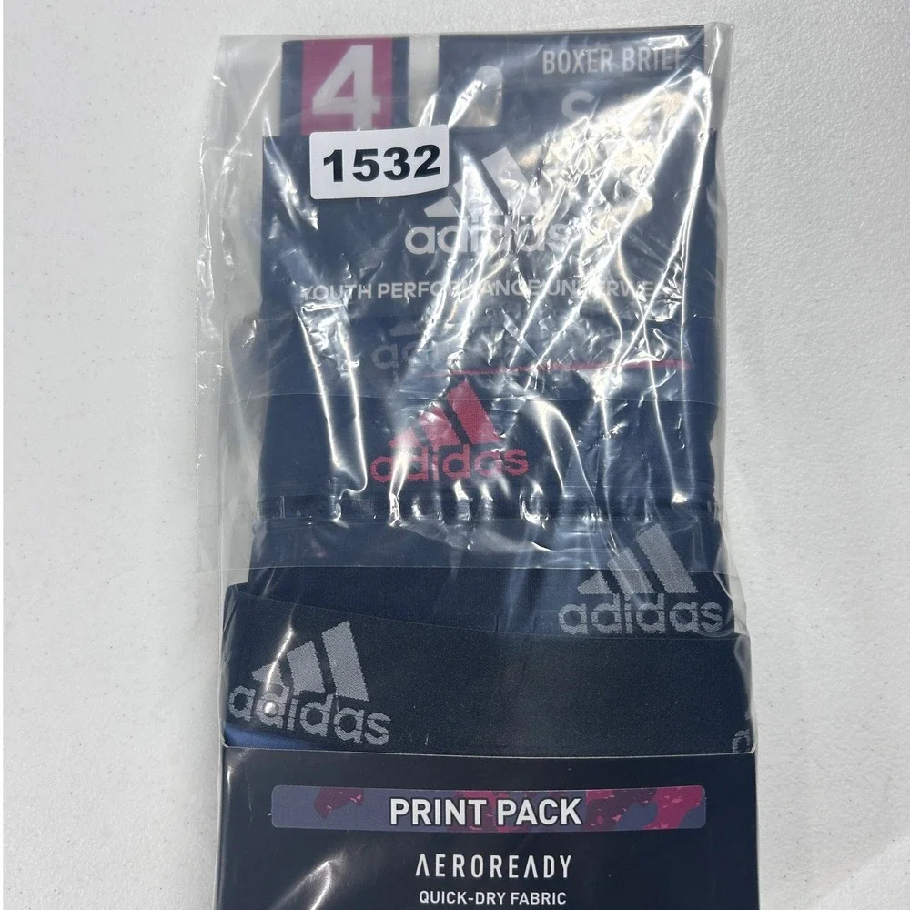 Adidas Youth Performance Boxer Briefs 4 Pack Small AEROREADY‎ Print Pack NEW - Picture 8 of 8